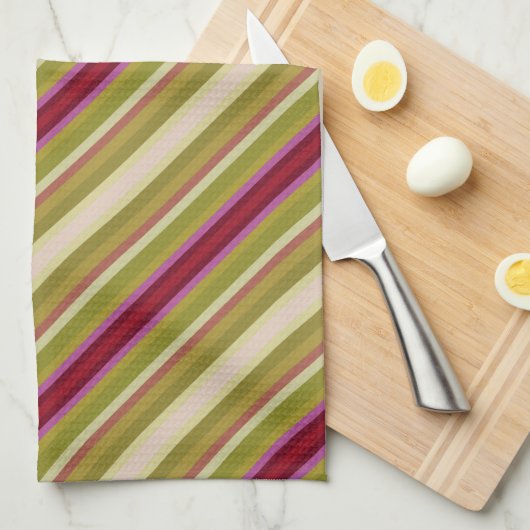 Mooie handdoek met een diagonale streep (Quarter Fold)