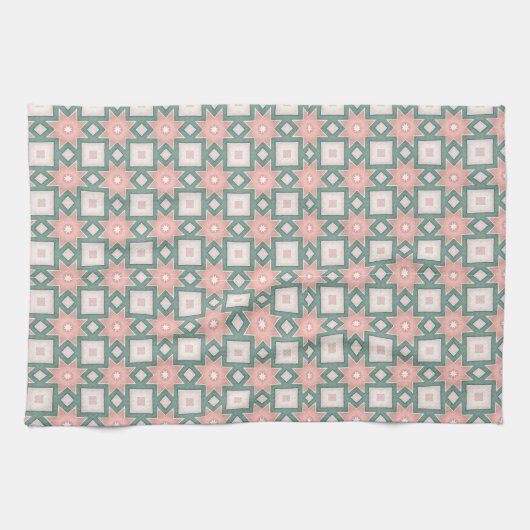 Mooie handdoek met sterren en vierkanten (Horizontaal)