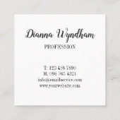 Mooie handdragende bloem, groot monogram vierkante visitekaartje (Achterkant)