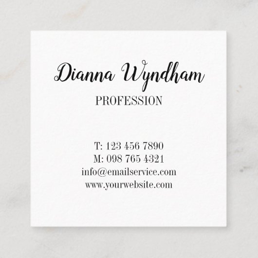 Mooie handdragende bloem, groot monogram vierkante visitekaartje (Achterkant)