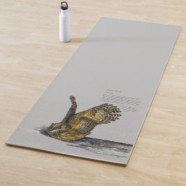 Mooie handgeschilderde bedreigde visuil yogamat