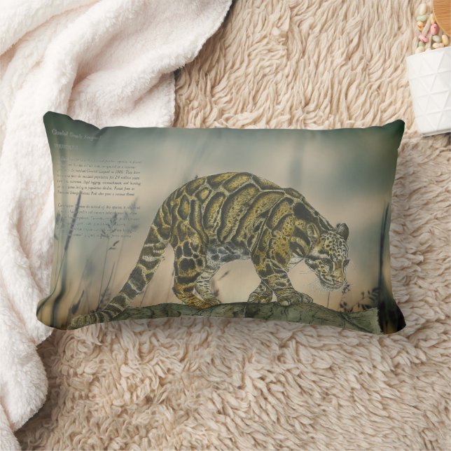 Mooie handgeschilderde bedreigde wolken luipaard kussen (Deken)