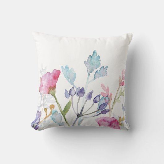 Mooie handgeschilderde bloemenprint kussen (Voorkant)