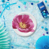 Mooie handgeschilderde pioenroos roze papieren bordje (Feest)