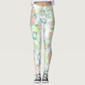 Mooie handgeschilderde Rozen Leggings (Voorkant)