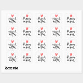 Mooie Handgeschreven Handgemaakte Rode Hart Vierkante Sticker (Vel)