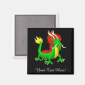 Mooie handgetekende Chinese draak Magneet (Voorkant / Achterkant)