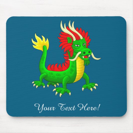 Mooie handgetekende Chinese Draak Muismat (Voorkant)