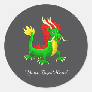 Mooie handgetekende Chinese draak Ronde Sticker