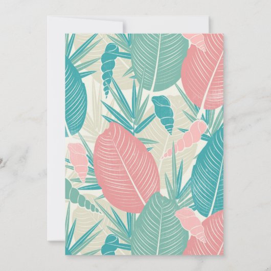 Mooie handgetekende handpalm leves Wedding Kaart (Achterkant)