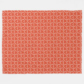 Mooie handgetekende harten ontworpen roze op rood fleece deken (Voorkant (Horizontaal))