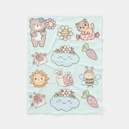 Mooie handgetekende illustraties Kinderkamer decor Fleece Deken