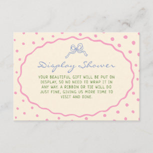 Mooie handgetekende kleurrijke display douche informatiekaartje