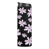 Mooie handgetekende schetsachtige pastelbloem thermosbeker (Geroteerd rechts)