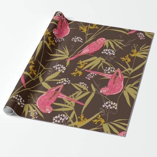 Mooie handschildervogels in het bos van Bamboo Cadeaupapier (Uitgerold)