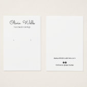 Mooie handtekening script oorbellen displaykaart visitekaartje (Voorkant /achterkant)