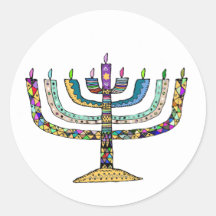Mooie Hanukkah-menora Favor/Envelope Stickers