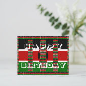Mooie Happy Birthday Black groen wit rood Briefkaart (Staand voorkant)