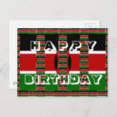 Mooie Happy Birthday Black groen wit rood Briefkaart (Voorkant / Achterkant)