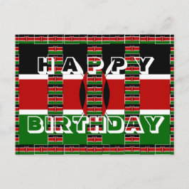 Mooie Happy Birthday Black groen wit rood Briefkaart