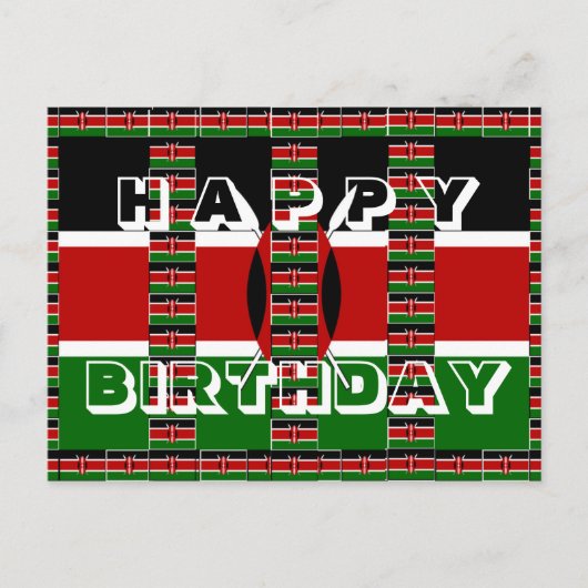 Mooie Happy Birthday Black groen wit rood Briefkaart (Voorkant)