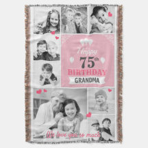 Mooie Happy Birthday Photo Blanket voor oma