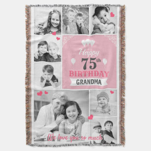 Mooie Happy Birthday Photo Blanket voor oma Deken
