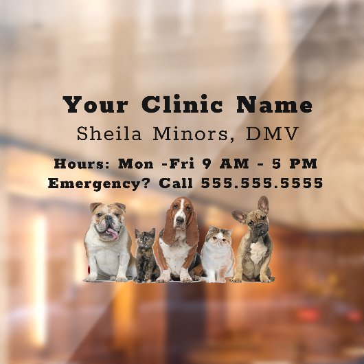 Mooie Happy Dogs en Cat Veterinarian  Raamsticker (Vel 2)