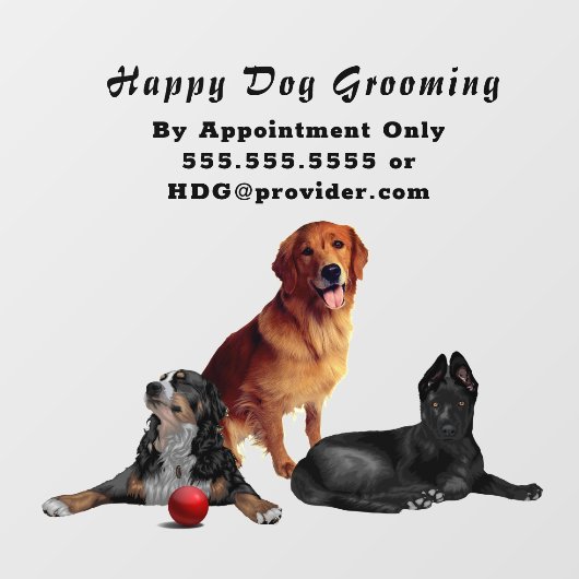 Mooie Happy Dogs Groomer Wall Decal (Vel)