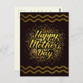 Mooie Happy Moederdag Golden Folie Briefkaart (Voorkant / Achterkant)