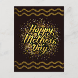 Mooie Happy Moederdag Golden Folie Briefkaart