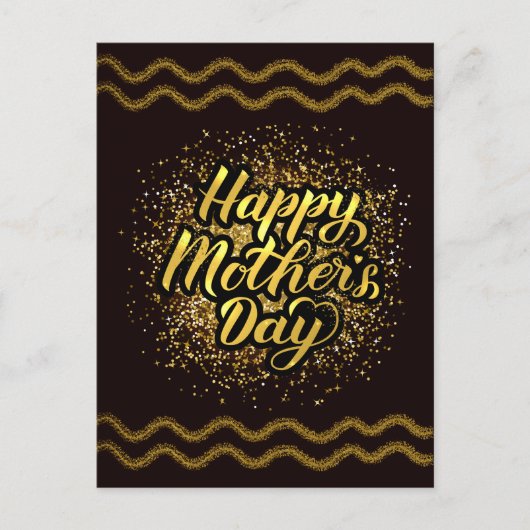 Mooie Happy Moederdag Golden Folie Briefkaart (Voorkant)