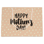 Mooie Happy Moederdag Hearts Gift Bag Groot Cadeauzakje (Voorkant)