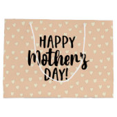 Mooie Happy Moederdag Hearts Gift Bag Groot Cadeauzakje (Achterkant)