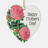 Mooie Happy Moederdag roze rozen Keramisch Ornament (Rechts)