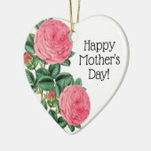 Mooie Happy Moederdag roze rozen Keramisch Ornament (Links)