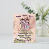 Mooie Happy Teacher's Day waardering Briefkaart (Staand voorkant)