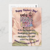 Mooie Happy Teacher's Day waardering Briefkaart (Voorkant / Achterkant)