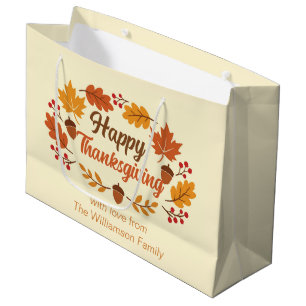 Mooie Happy Thanksgiving-bladkrans Aangepast Groot Cadeauzakje