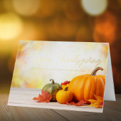 Mooie Happy Thanksgiving Custom Business Gold Folie Feestdagenkaart