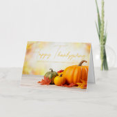 Mooie Happy Thanksgiving Custom Business Gold Folie Feestdagenkaart (Voorkant)