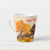 Mooie Happy Thanksgiving Herfst Latte Mok (Linkerhoek)
