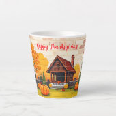 Mooie Happy Thanksgiving Herfst Latte Mok (Voorkant)