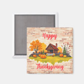 Mooie Happy Thanksgiving Herfst Magneet (Voorkant / Achterkant)
