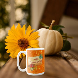 Mooie Happy Thanksgiving-Mok met Pumpkin Desi Koffiemok