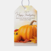 Mooie Happy Thanksgiving  Pompoen Cadeaulabel (Voorkant)