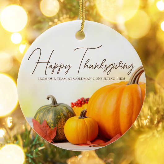 Mooie Happy Thanksgiving Pompoen Keramisch Ornament