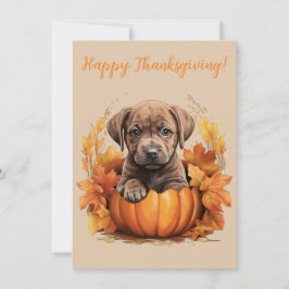 Mooie Happy Thanksgiving Puppy Waterverf Kaarten