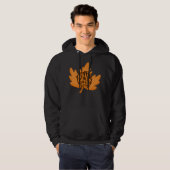 Mooie Happy Thanksgiving Typografie op Leaf Hoodie (Voorkant volledig)