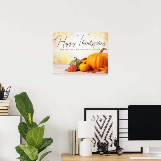Mooie Happy Thanksgiving  Zaken Poster (Thuiskantoor)